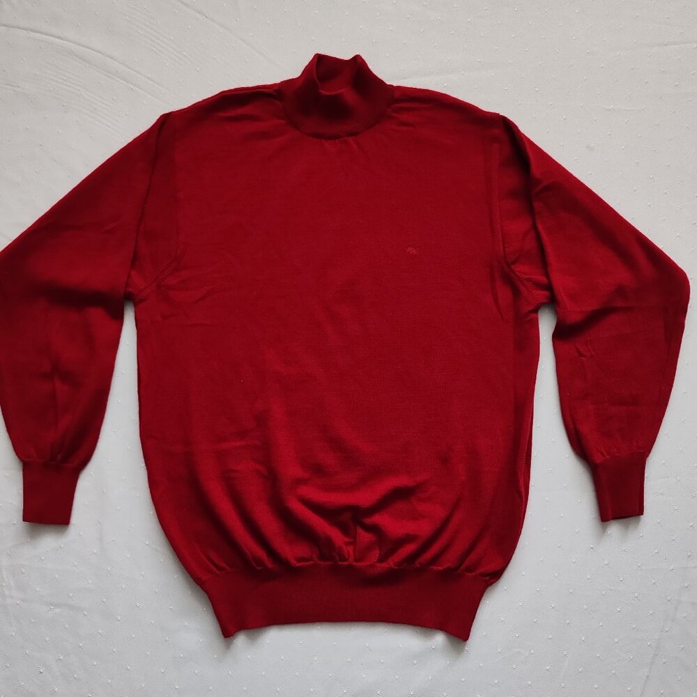 Monte Carlo Pure New Wool Sweater - Magna Wool V-Neck - Red - Size 42